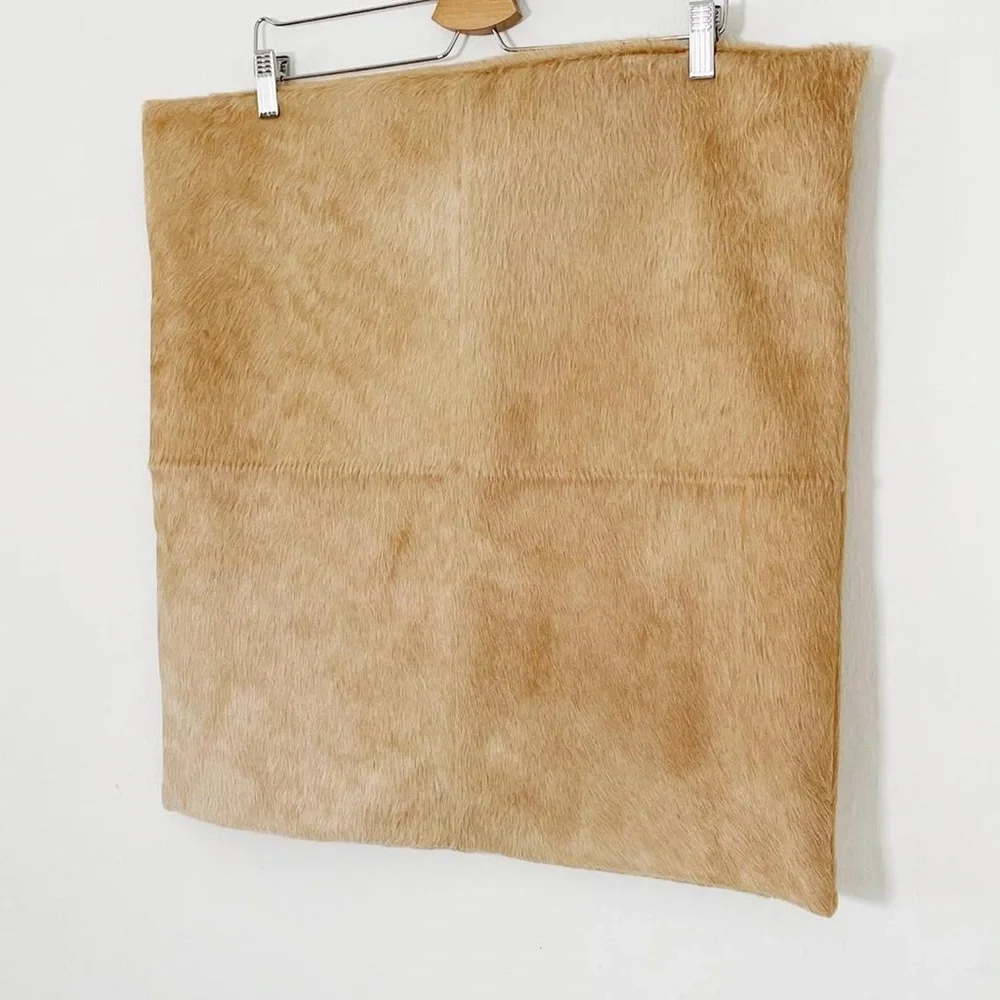 Tan Cowhide Throw Pillow Cover - Picture 2 of 5